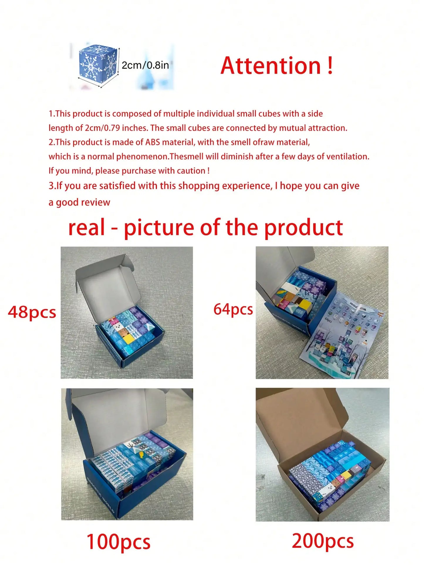 Magnetic Blocks - 100/64/48PCS Magnetic Blocks Build Ice Castle - Magnet Blocks Sets For Blue Princess Castle Build, Upgraded STEM Sensory Birthday Gift For Kids Age 3+ Years Old.