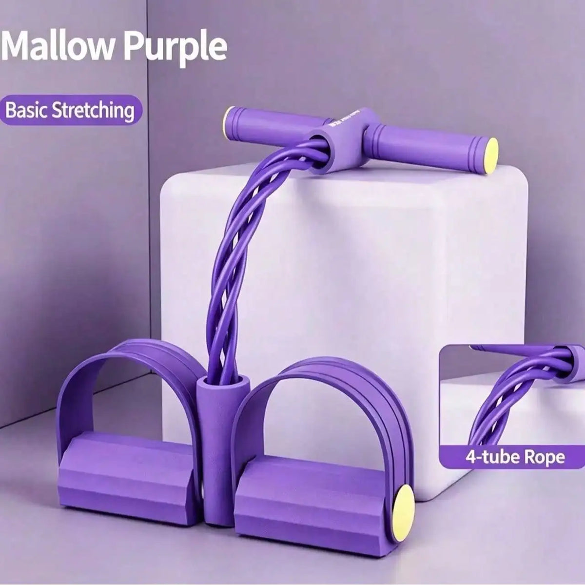 4 Tubes Pedal Resistance Bands, Heavy Duty Leg Hip Booty Trainer, Portable Home Gym Pilates Fitness Equipment For Women Full Body Workout