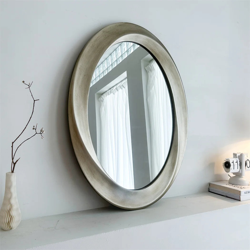 60 By 80 Cm Antique Baroque Gold Oval Wall Mirror With Beveled Frame