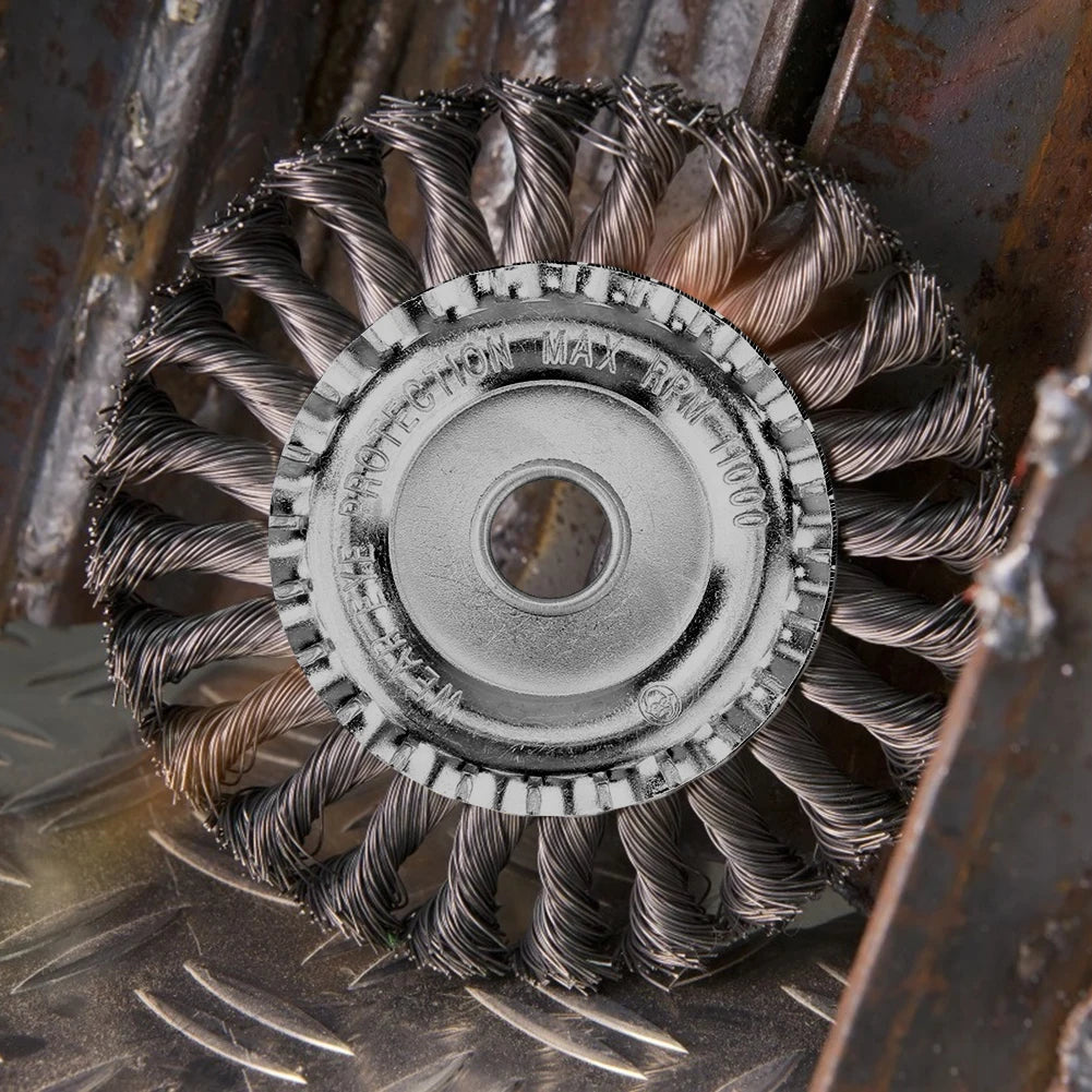 8-4inch Steel Wired Grass Trimmer Head Lawn Mower Brush Disc Twist Knot Brush Steel Wire Wheel Brush Disc Lawnmower Garden Tools