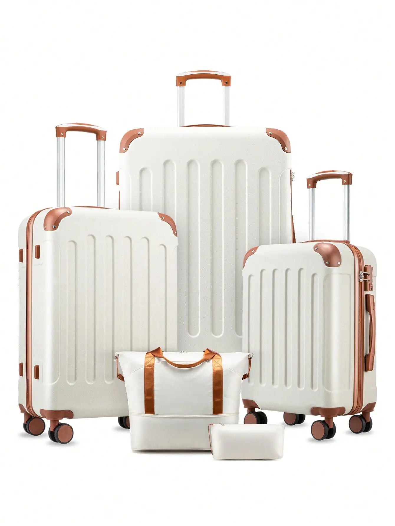Luggage Sets 5 Piece,Hardside Suitcase With Wheels - Spinner Wheels, TSA Lock, Includes Toiletry Bag For Family Travel Luggage Case Trolley Suitcase Spinner Suitcase Travel Luggage nizer Travel Stuff