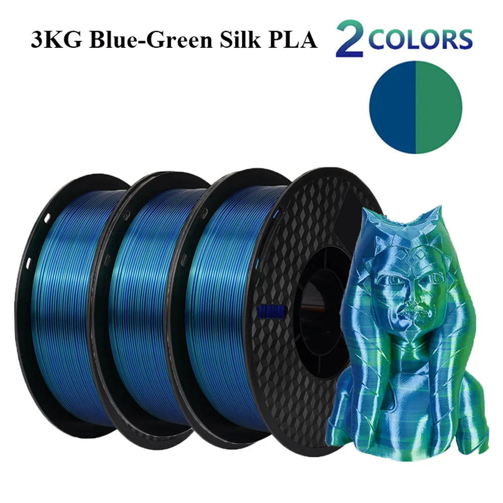 Multicolor Filament Bicolor Silk PLA 2Color for 3D Printing Plastic 3D Printer Materials 1.75mm Spool No Bubble High quailty