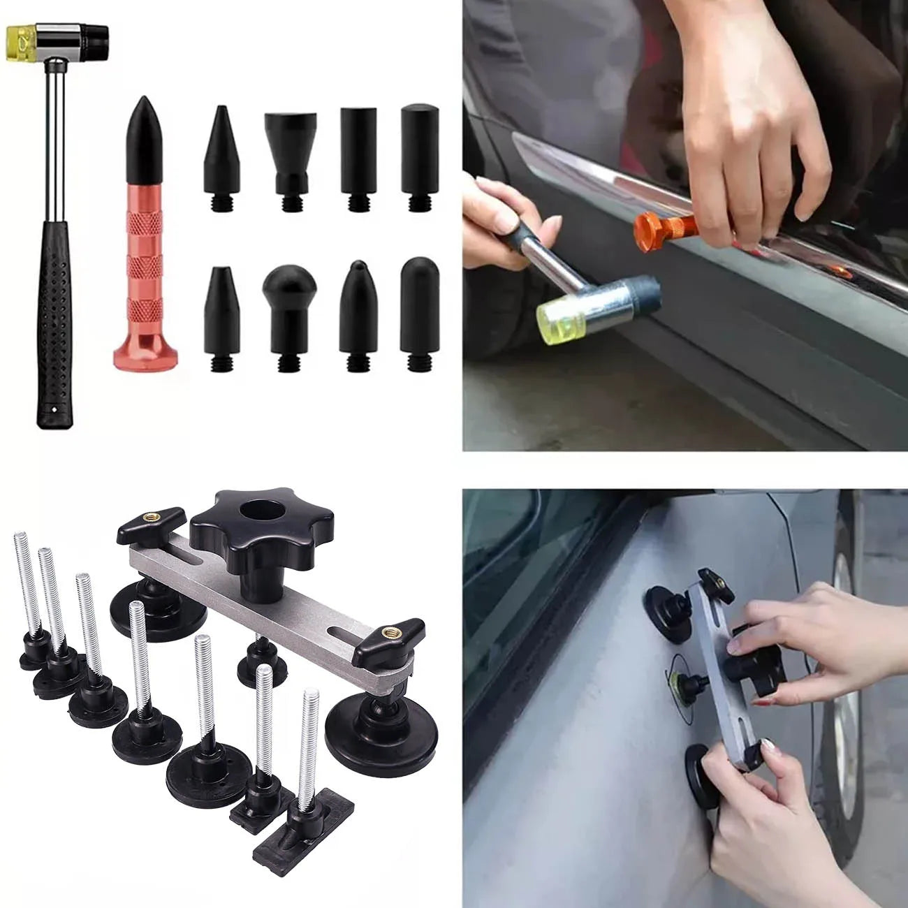 Paintless Dent Repair Kit, Car Dent Puller Kit with Slide Hammer T-Bar Removal Tools Car Body, for Hail Damage Door Ding Fridge