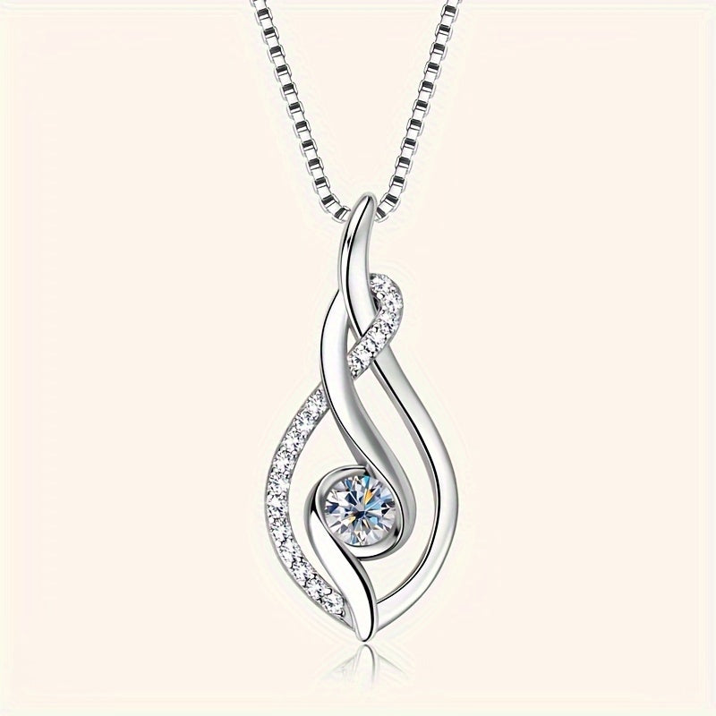 S925 Silver 0.25/1/2 Carat Moissanite Necklace, High-Quality Elegant and Exquisite Women's Fashion Pendant Necklace, 925 Silver Necklace, Women's Jewelry Necklace for Daily Wear/Party/Birthday/Anniversary, Perfect Gift for Lo