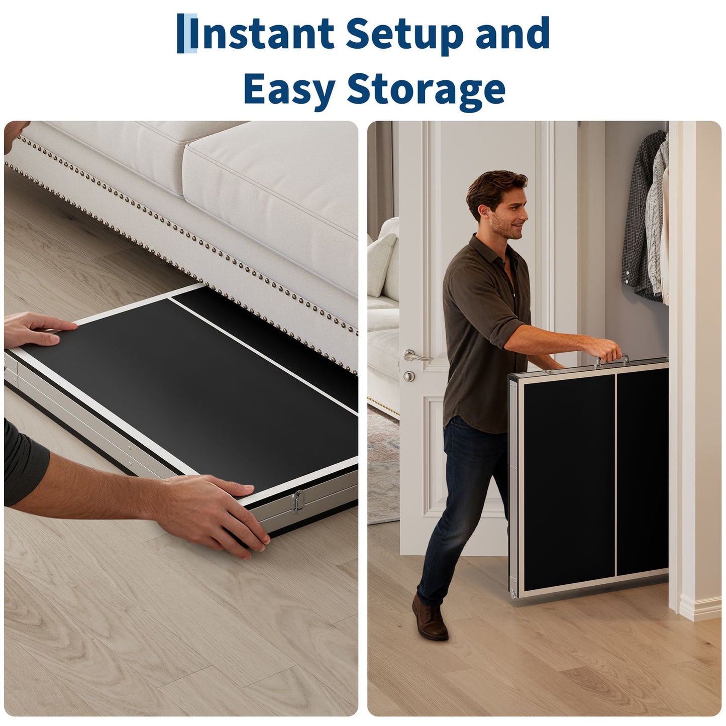 Portable 6x3ft Ping Pong Table Set in Black - All-Weather Design for Indoor and Outdoor Use, Includes Net, 2 Paddles, 3 Balls, Easy Storage