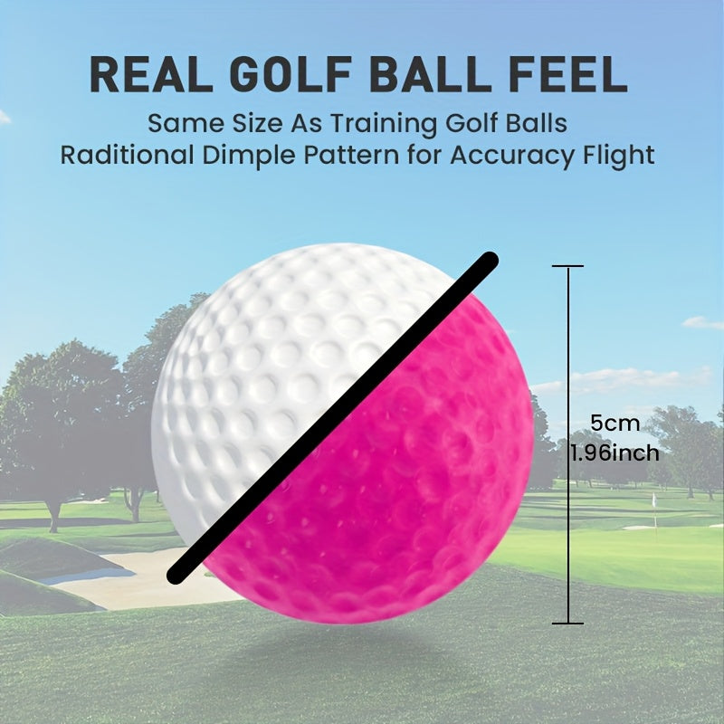 FINGER TEN Foam Golf Balls Practice Balls with Bucket 50 Pack Realistic Feel And Flight Sport Training for Indoor Or Outdoor Backyard Golf Training