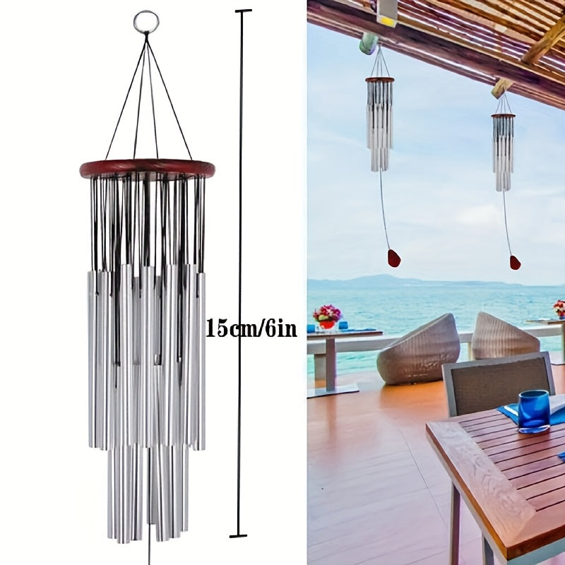 Large 27-tube Outdoor Wind Chime, 34-inch Church Bell Garden Wind Chime