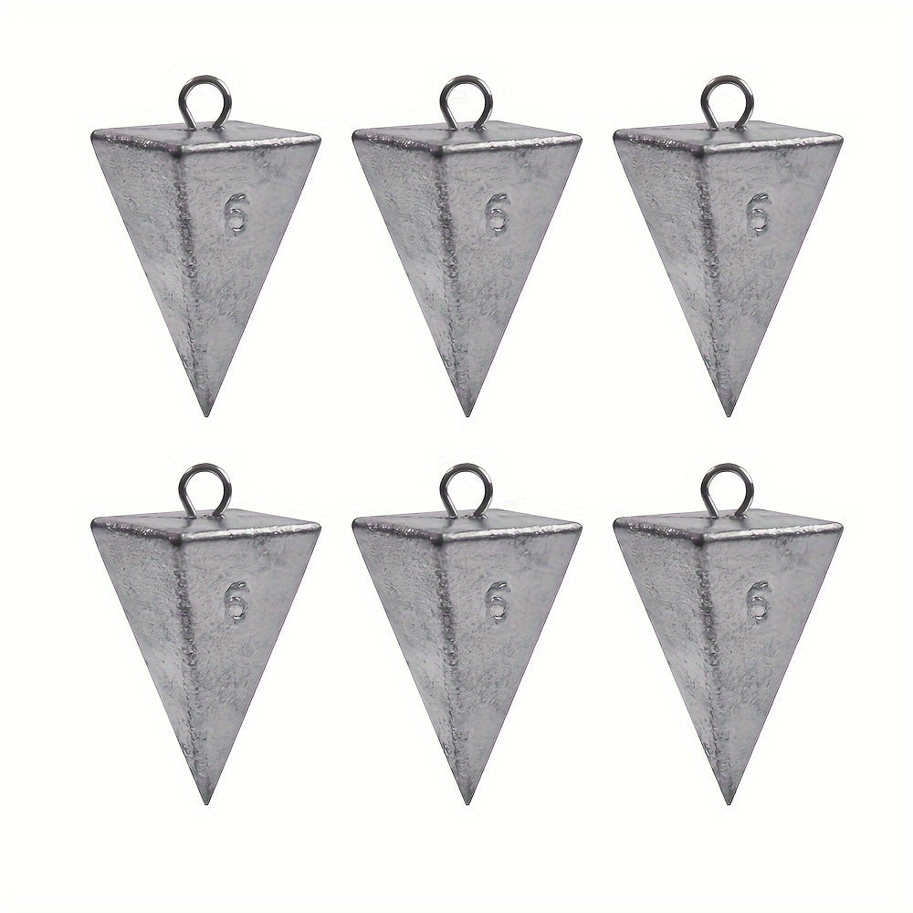6/10pcs Pyramid Sinkers Fishing Weights Fishing Sinkers, Saltwater Freshwater Lead Fishing Weight Sinker for Ocean Surf Fishing Gear Catfish Tackle 1oz 2oz 3oz 4oz 5oz 6oz 8oz