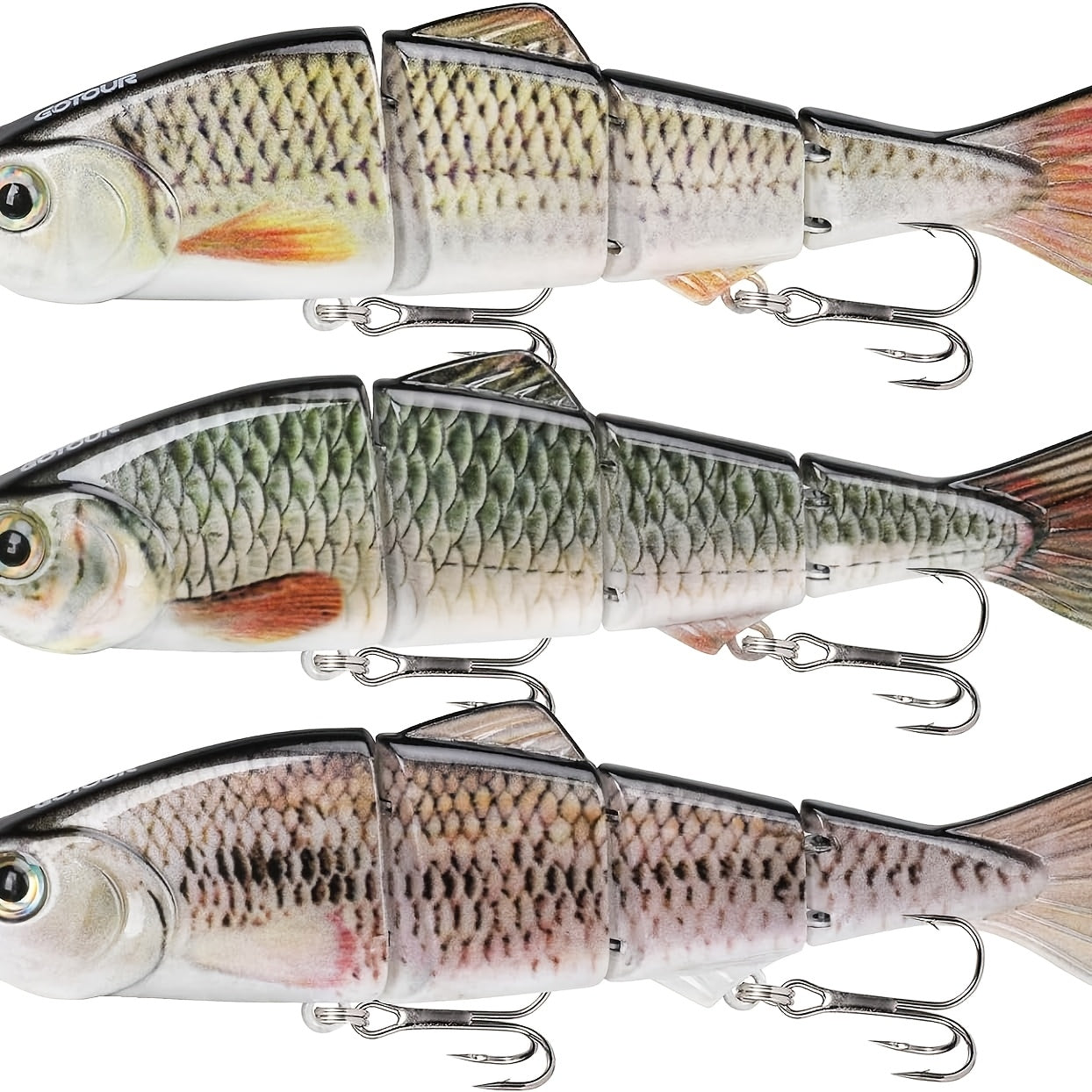 Fishing Lures for Freshwater or Saltwater, Easy to Use for Family Fishing Beginner and Pros, Lifelike Jointed Swimbait, Slow Sinking Bass Pike Panfish Walleye Lures, Fishing Gifts for Men, Available 365 Days