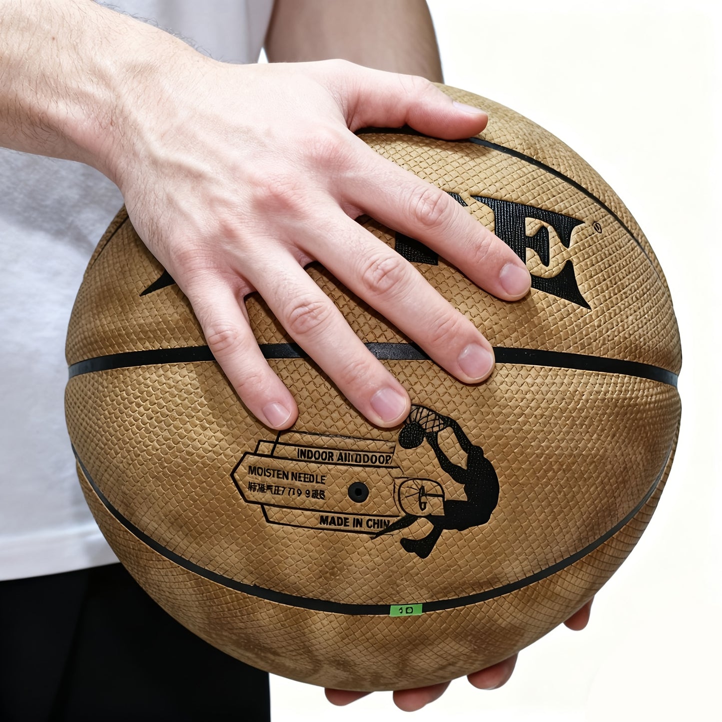 Slam Dunk Series, Brown Basketball, Cross-Textured Surface, Excellent Anti-Slip And Shock-Absorbing Performance, Suitable for Indoor And Outdoor Training And Competition, Premium Sports Equipment, Moisture-Wicking And Sweat-E