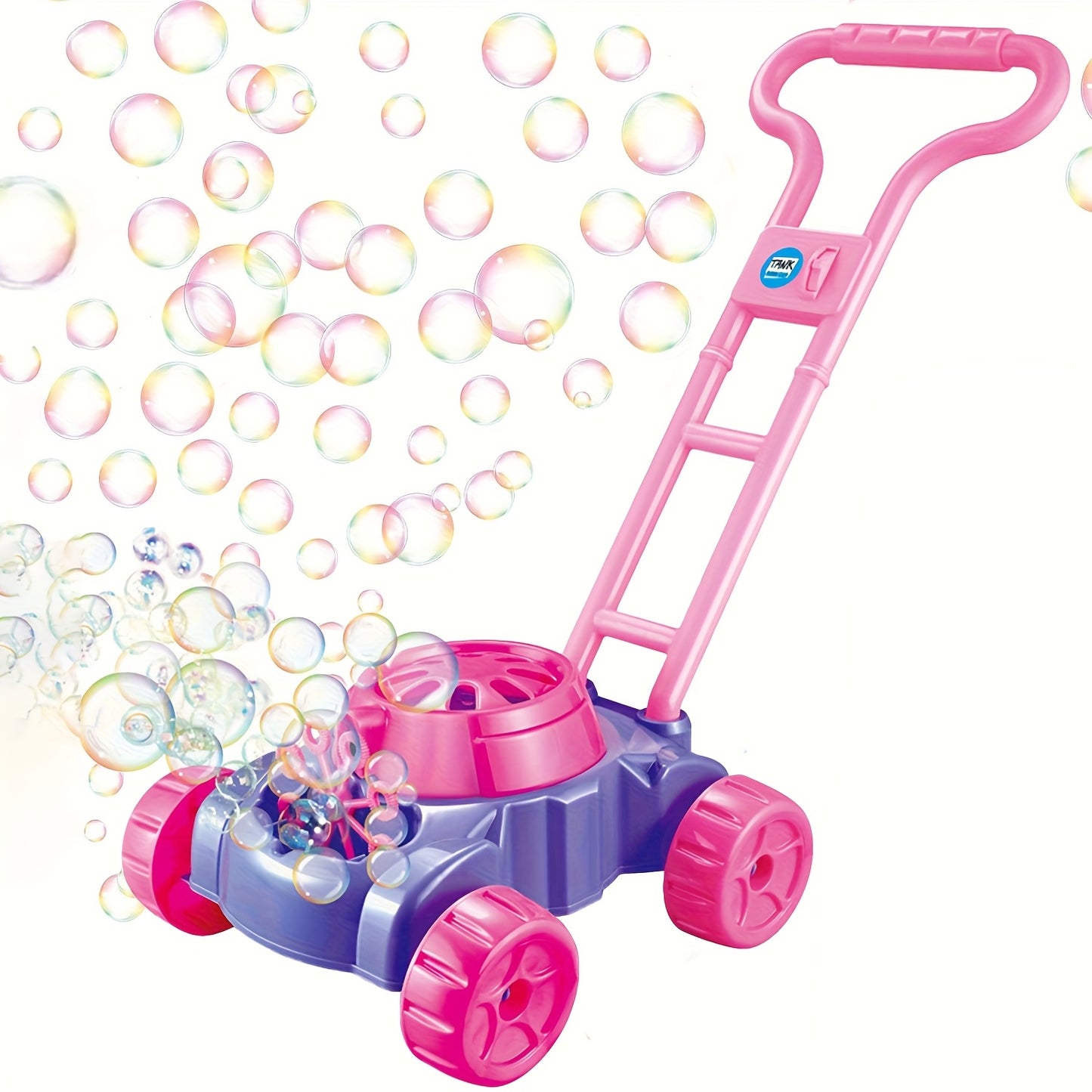 1 set Bubble Lawn Mower for Toddlers, Kids Bubble Blower Maker Machine, Summer Outdoor Push Yard Garden Toys, Easter Basket Stuffer Birthday Gifts Toys for Preschool Boys Age 3+Year Old