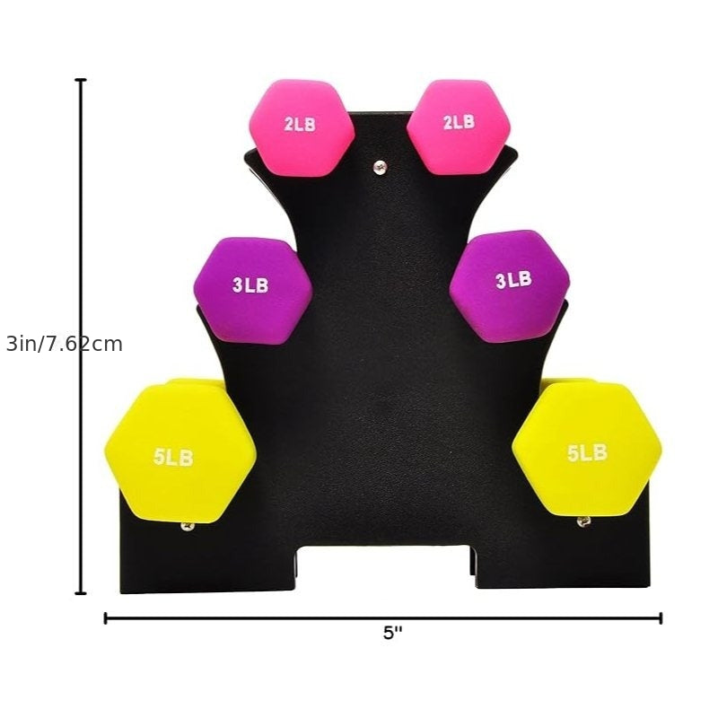 Ideal for Strength Workouts, This Professional Dumbbell Set (Available in 2, 3, Or 5 Pounds) Comes with a Storage Rack. It Features a Cast Iron Core with a Chloroprene Rubber Non-Slip Coating, a Hexagonal Shape to Prevent Rol
