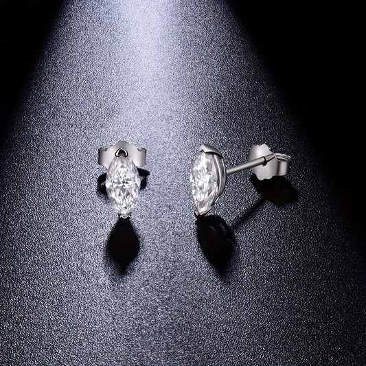 925 Silver Sparkling 1 Carat-2 Carat Moissanite Jewelry Jewelry Girls Women Fashion Earrings Daily Dress Up Gift Anniversary Fashion Party Bachelorette Party Must Have Gift for Family Gift for Friends Christmas Gift