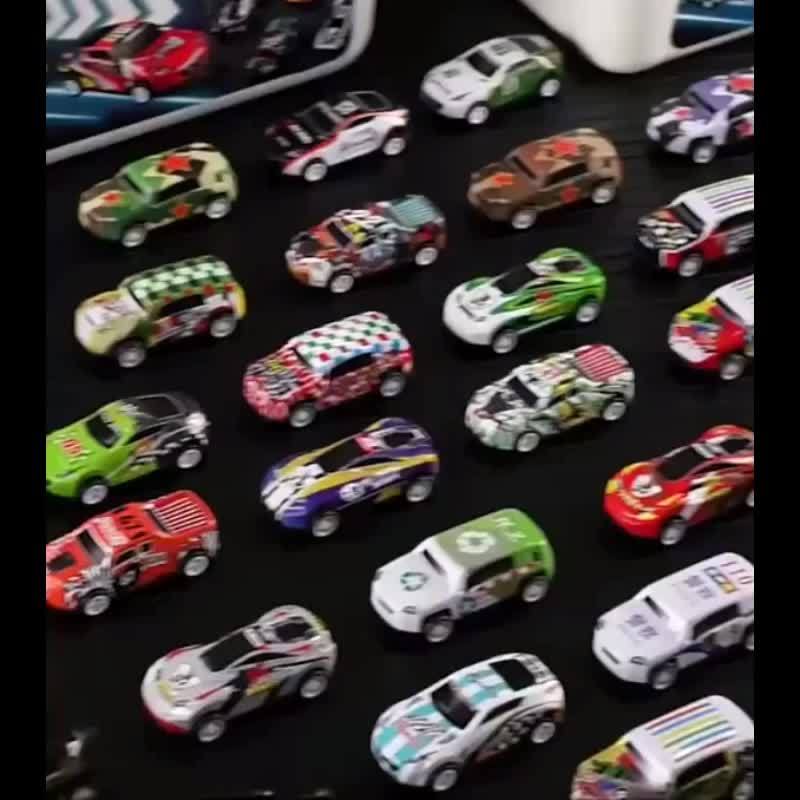 24pcs / 48pcs Pull-Back Racing Car Model Set | Various Iron Alloy Simulation Racing Include Map, Parking Lot, And Four-Story Garage | Gift Box Collector'S Edition with Rich Interactive Experience | Ideal for Christmas, Birthd