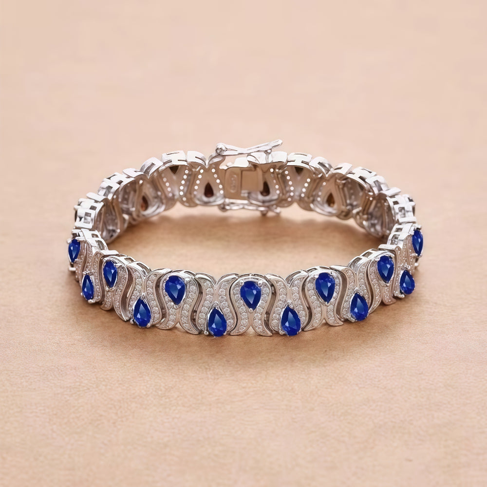 24.5g Moissanite Bracelet for Women Men, D Color VVS1, 925 Sterling Silver Unique Design Bracelet, Fashion Fine Jewelry for Proposal Engagement Wedding, Perfect Christmas Halloween Gifts for Women Men Wife Mom Friend, Wedding