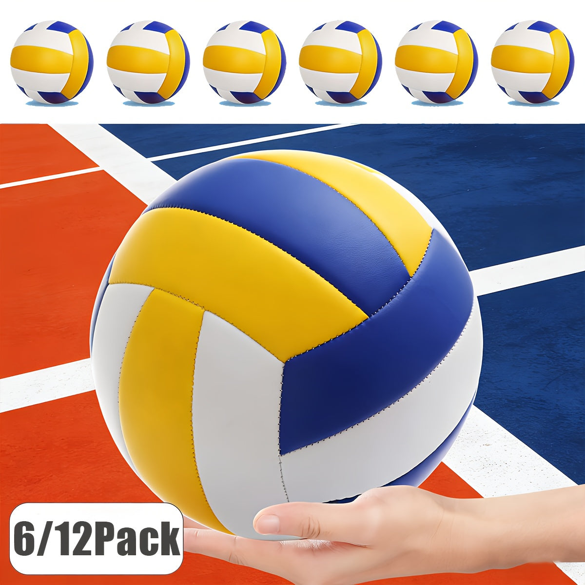 6/12 Pack Volleyball Set, Leisure Training Beach Ball, Training And Entertainment, Suitable for Indoor And Outdoor Competitions, Suitable for Beginners And Adult Training, Applicable In Various Scenarios, Ideal Gift for Festi