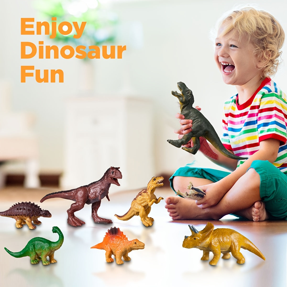 Dinosaur Toys For Kids, 49pcs Dinosaurs Figures with Airplane & Trees & Truck Playset To Create Dinosaur Worlds, Educational Dolls For Boys And Girls, Ideal Halloween & Christmas Gifts