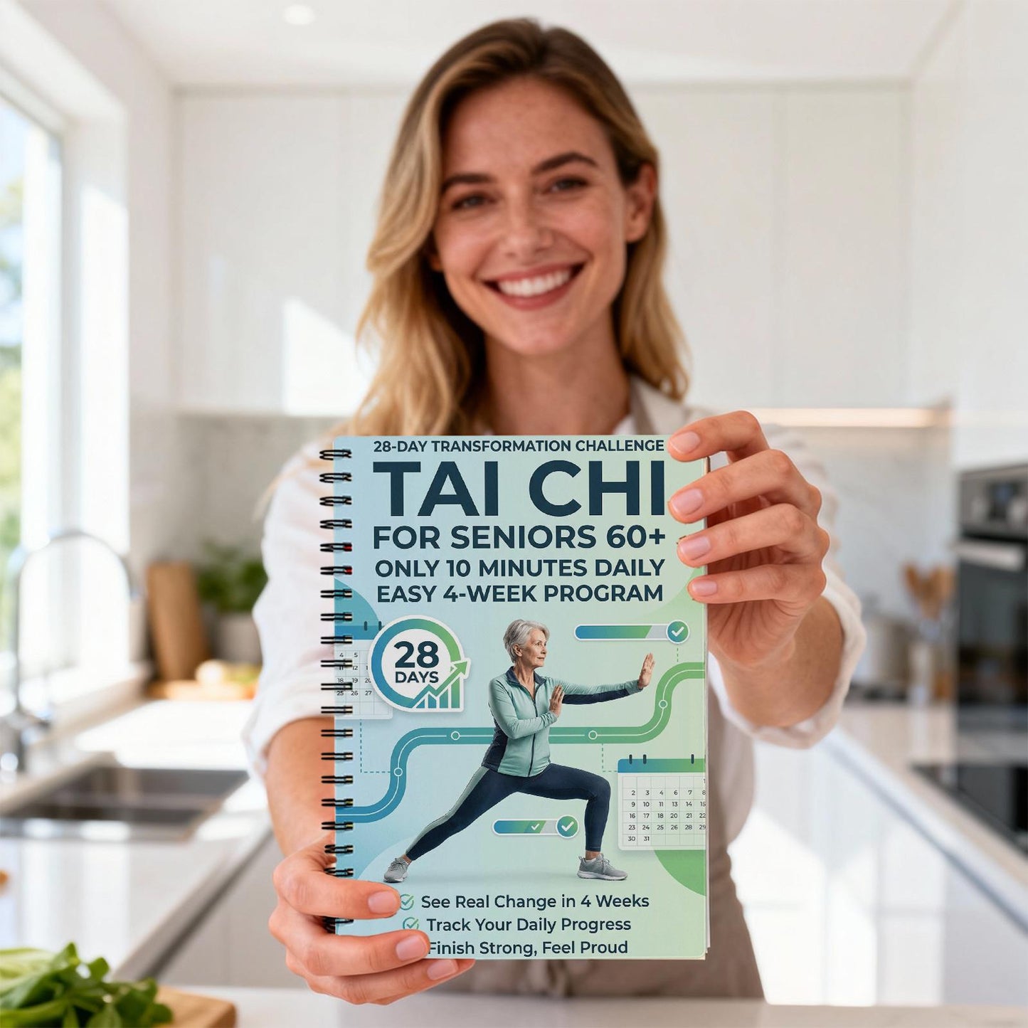 1 Tai Chi Exercise Manual for Elderly and Beginners | Suitable for Daily Practice and Fitness, Progressive Tai Chi Guidance, Spiral Bound, Ideal Gift for Parents, Transparent Paper