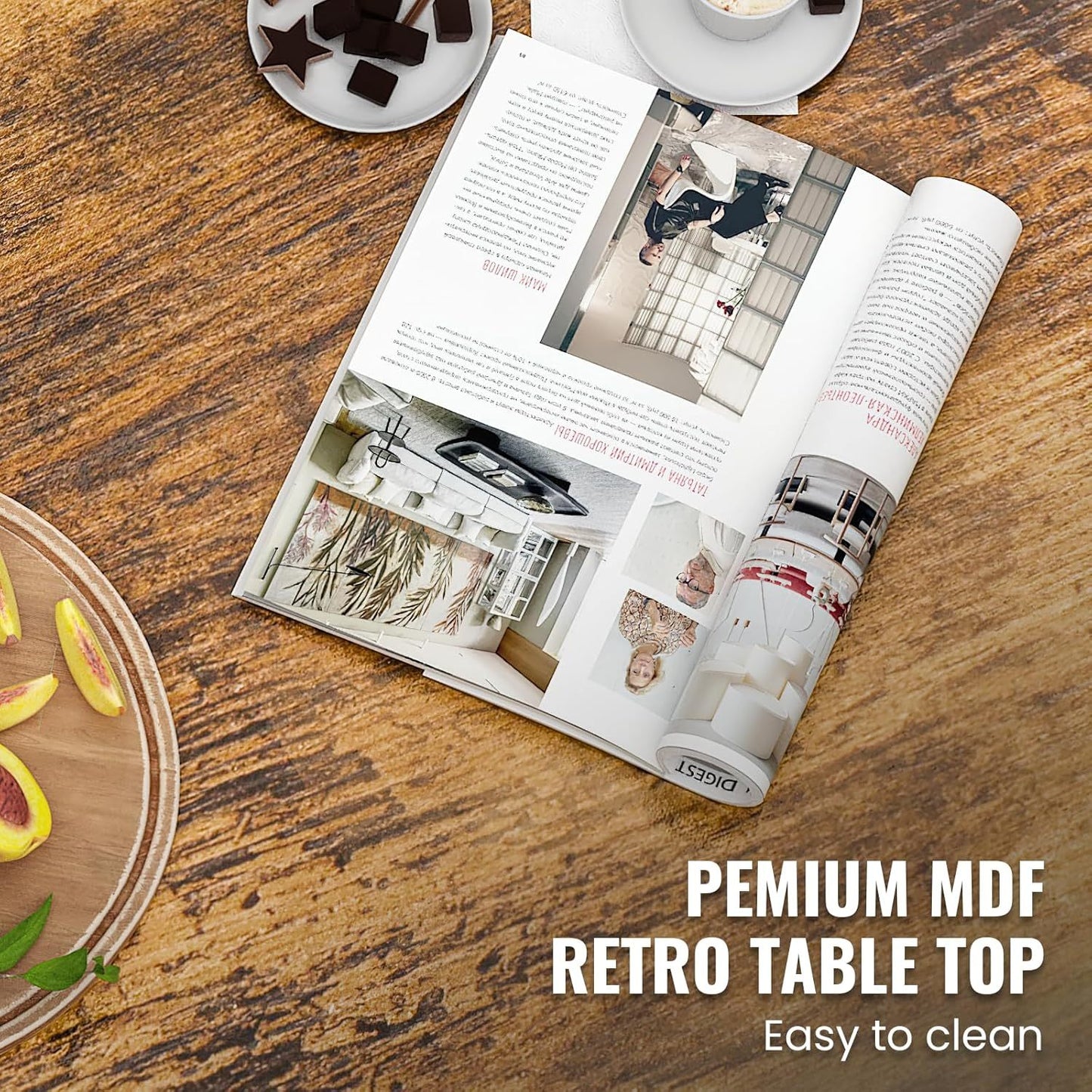 3-Piece Coffee Table Set – Rustic Brown Center Table & 2 End Tables, Modern Living Room Furniture for Small Space or Apartment