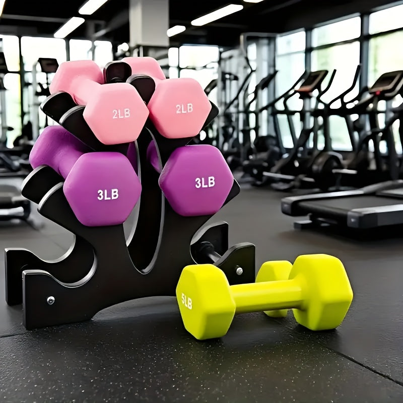 Ideal for Strength Workouts, This Professional Dumbbell Set (Available in 2, 3, Or 5 Pounds) Comes with a Storage Rack. It Features a Cast Iron Core with a Chloroprene Rubber Non-Slip Coating, a Hexagonal Shape to Prevent Rol