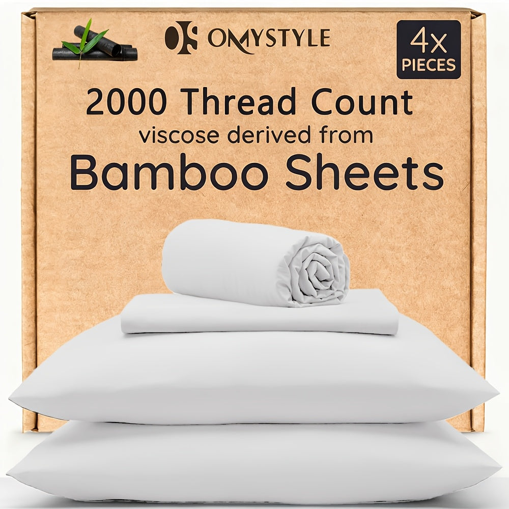 4pcs/6pcs Bamboo Cooling Bedding Set - Breathable And y - Fit for Hot Sleepers And Sweats, Pillowcases, Flat Sheet And Fitted Sheet - A Perfect Gift for Family