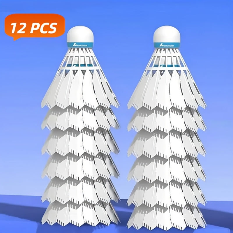 12-Pack High-Bounce Nylon Training Shuttlecocks | Windproof, Ideal for Universal Use