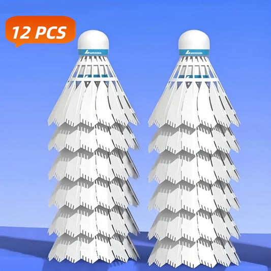 12-Pack High-Bounce Nylon Training Shuttlecocks | Windproof, Ideal for Universal Use