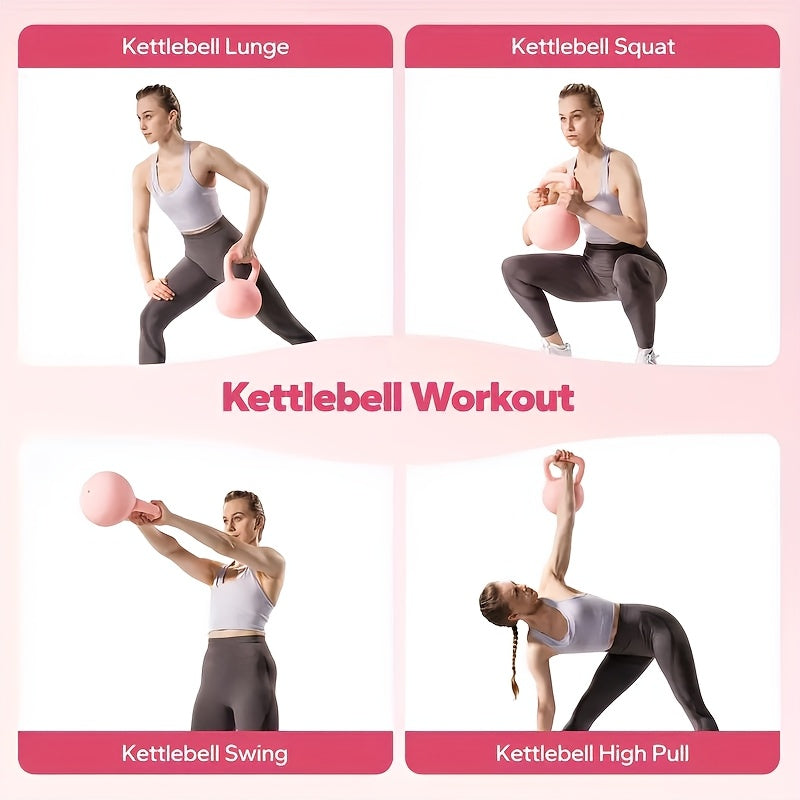 MERACH Soft Kettlebell Weight - 15lb Sea or Iron Sand Filled Kettlebell Suitable for Home Workouts, Women & Men, Low- Full-Body Training, Fitness Equipment (Pink)