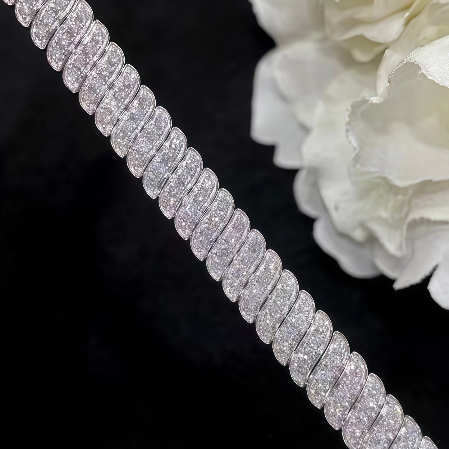 21.0g Full Moissanite Snake Shaped Bracelet, D Color VVS1 Round Cut, 925 Sterling Silver Luxurious Temperament Style Bracelet, Elegant Fashionable Jewelry for Proposal Engagement Wedding, Perfect Christmas Halloween Gifts for