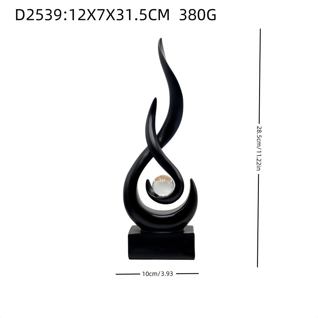 Home & Kitchen > Holiday Decorations > Small Statue Figurine// Abstract Flame Bead Resin Ornament | Modern Wabi-Sabi Style Living Room Energy Focal Point Decoration