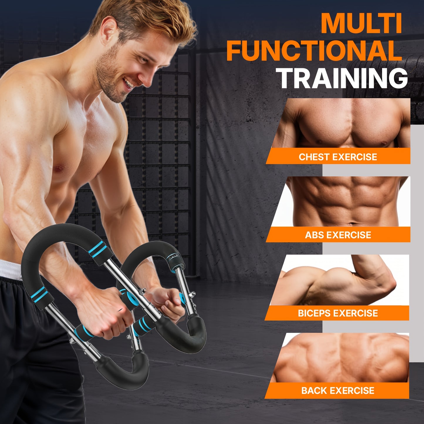 MERACH Adjustable Arm and Chest Muscle Trainer Arm Strength Training Bar Versatile Exercise Equipment for All Levels Men's Fitness Equipment for Effective Strength Training Gym Accessories