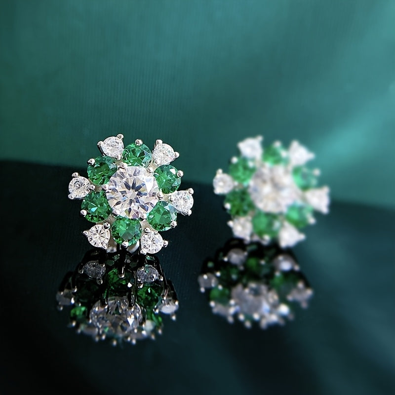 S925 Silver 2Carat Moissanite Stud Earrings High-Quality, Gorgeous And Elegant Women'S Fashion Jewelry Suitable For Daily, Vacations, Parties, Birthdays, Christmas, Thanksgiving, And New Year Gifts