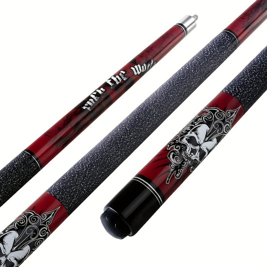 Professional Pool Cue Stick - Heavyweight Maple Billiard Cue with Red & Black Gothic design, Non-Slip Grip, for Pool, Snooker, Training - Ideal Gift for Billiards Players (Birthday, Christmas) - Durable Maple Wood Constructio