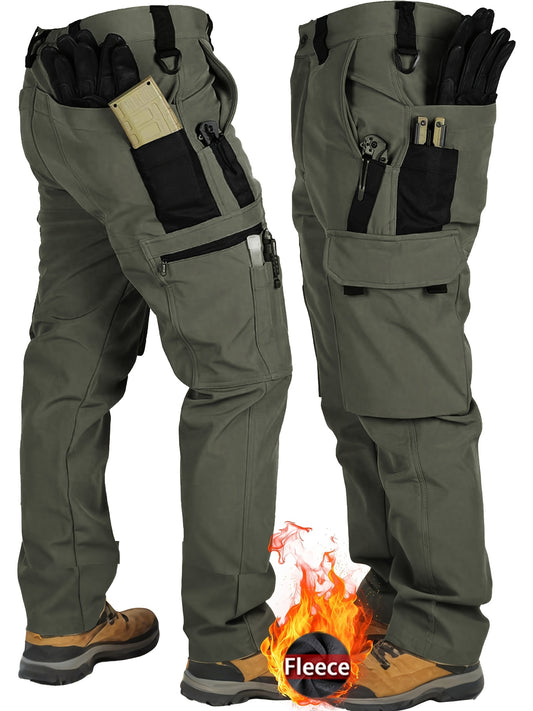 Men's Heavy-Duty Tactical Winter Pants - Thickened Insulated Work Pants with Multi-Pocket Design, MOLLE System Compatible for Hiking, Hunting, Construction - All-Season Outdoor Pants, Winter Work Pants for Men, Mens Winter Pa