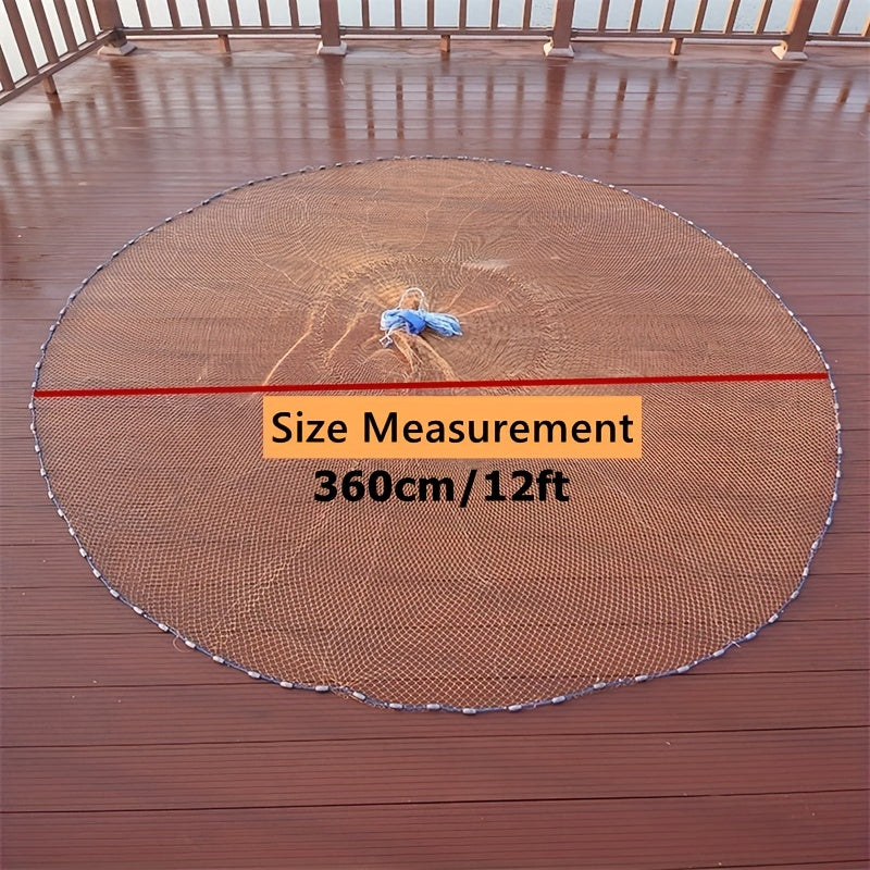 American Style Fishing Nets Strong Nylon Mesh Wire Net Dia. 2.4M 3.6M 4.8M Throw Net Cast Net for Saltwater Freshwater Fishing Trap with Zinc Sinker, Fishing gear and equipment