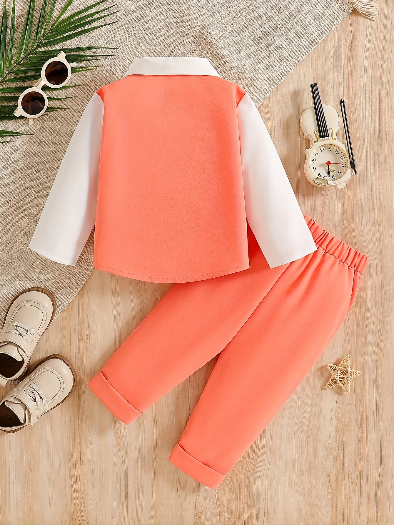 Baby Clothing And Baby Products 2025 New Baby Spring And Autumn Suit Set Wedding Birthday Party Gift Suit Fake Two Piece Long Sleeved Top And Pants Children'S Gentleman Baptismal Set Start Season Hot Halloween And Christmas C