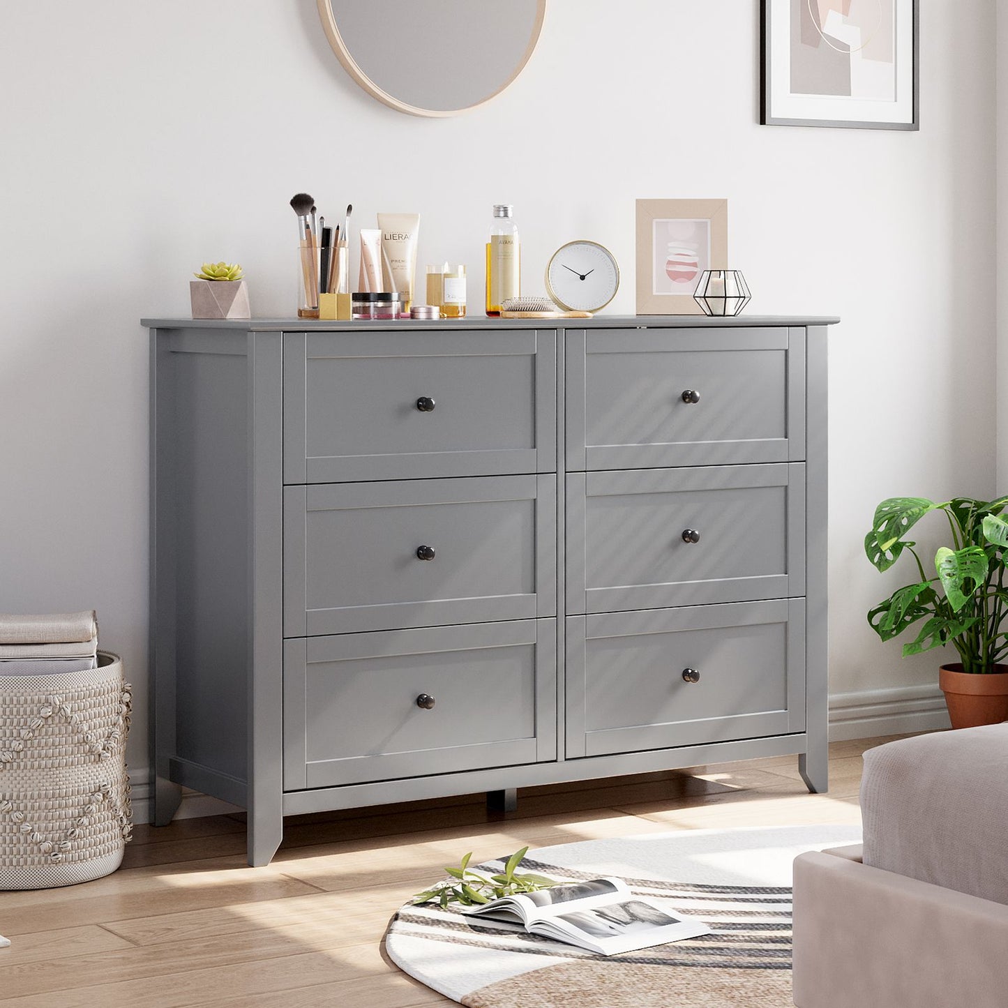 Modern 6-Drawer Storage Cabinet with an Upgraded Design, Crafted from Sheet Material And Featuring a Durable U1 Drlac 6002 Painted End. This Functional Storage Solution Is Perfect for Home Or Office Use, Ideal for Room Decor,