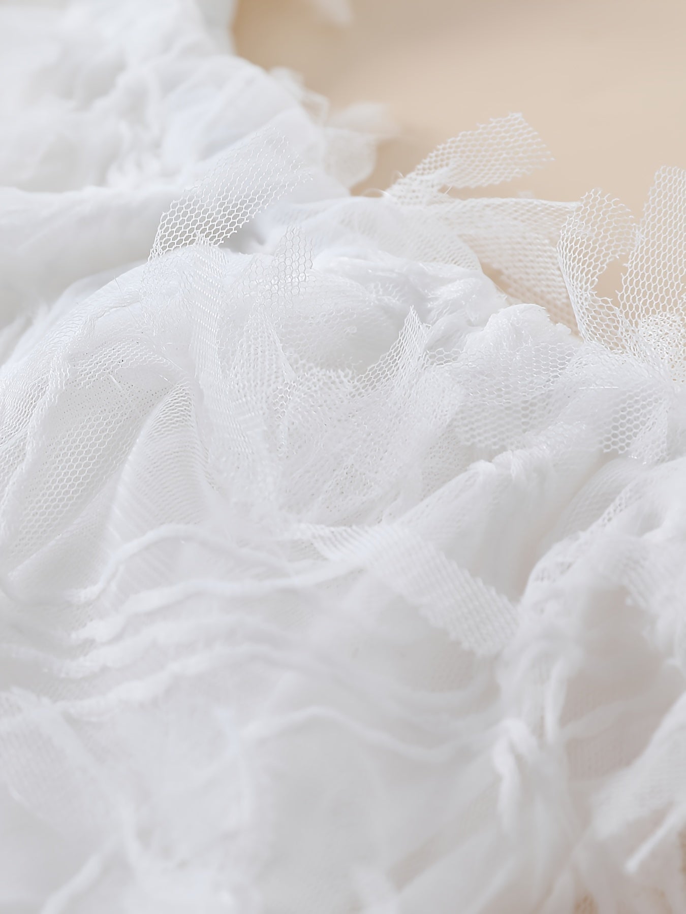 White Lace Off-The-Shoulder Top with Faux Denim Bell Bottom Faux Denim, Tulle Trim Halloween Christmas Outfit, for Outdoor