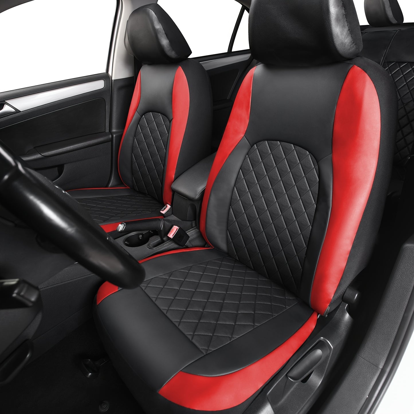 Universal Faux Leather Car Seat Covers Full Set Car Seat Covers Full Set Front Seats And Rear Bench, Universal Fit 5 Seat Covers For SUV, Automotive Truck, for Jeep, for Bmw, Scratch Proof, Car Accessories For Men And Women