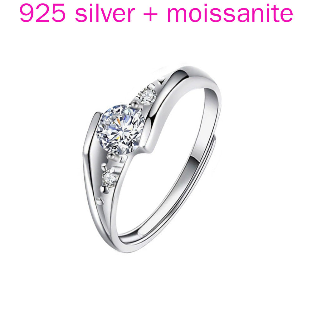 Couple Rings 925 Silver Moissanite Ring Wedding Engagement Ring Christmas New Year Valentine'S Day Gift, Wedding Ring Sets for Women, Engagement Rings for Women High Quality, Wedding Rings Set Couples, Engagement Ring for Wom