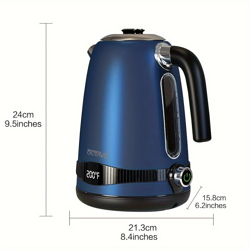 7 Cups OCTAVO Electric Kettle Temperature Control with 7 Heat Settings & LED Display, 304 Stainless Steel Kettle with Auto Shut-off & Boil-dry Protection