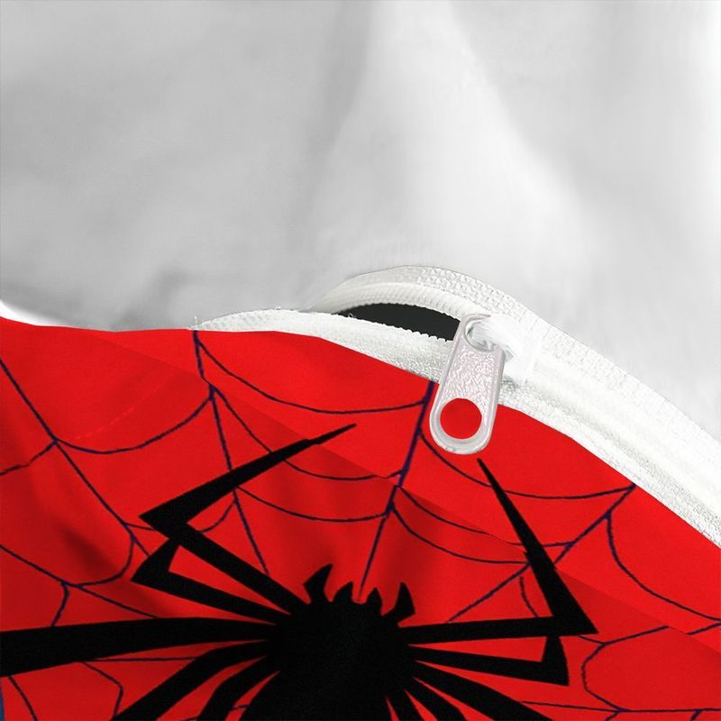 3pcs Spider Web Design Bedding Red Blue Duvet Cover, Trendy Modern Spidey Pattern Print Comforter, Cool Decorative Bedroom Collection Soft Microfiber Bed for Teen Room Home Decor 1 Duvet Cover+2 Pillowcases