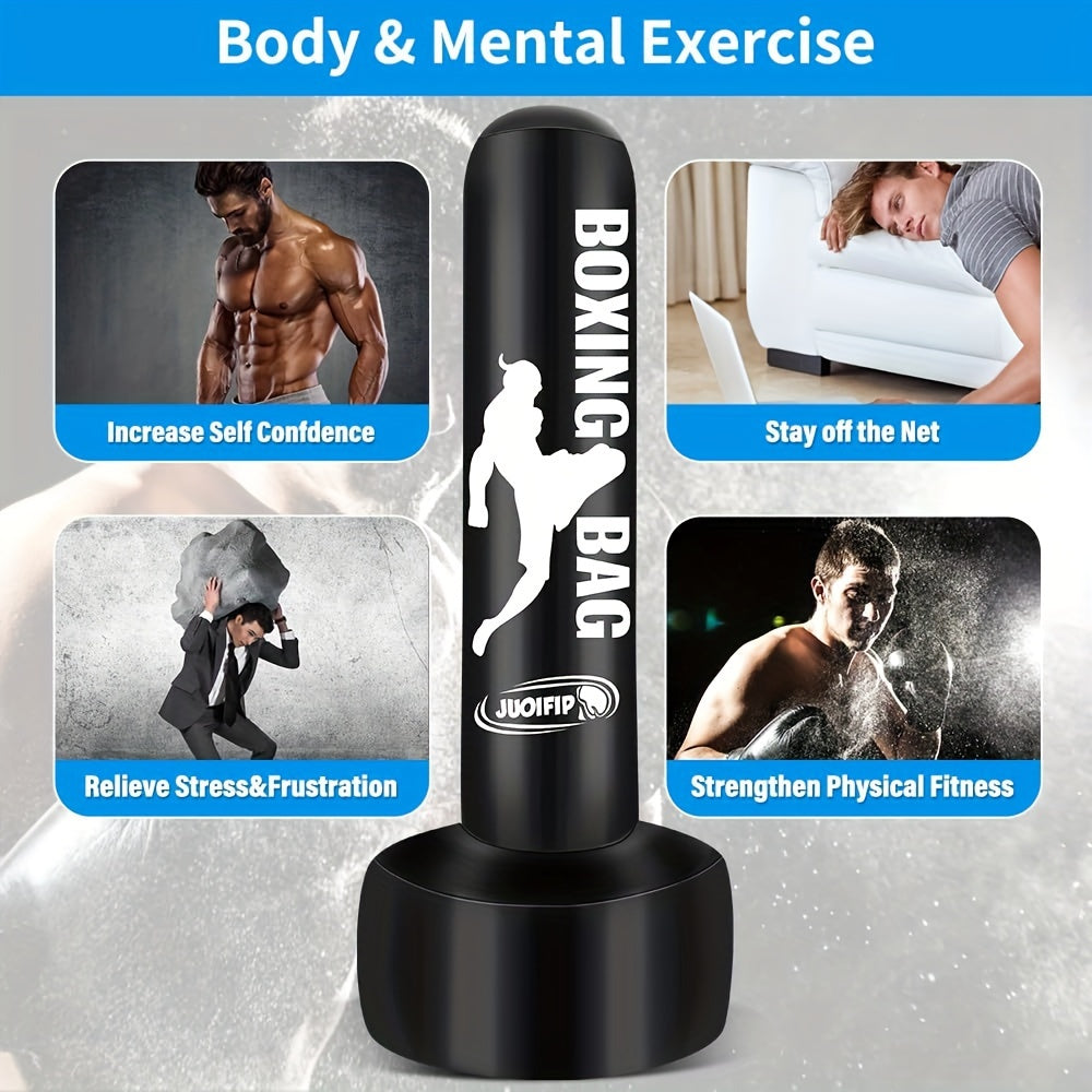 Standing Punching Bag for Adults 69'' Heavy Bag with Stand Inflatable Boxing Bags Freestanding Kickboxing Bag Equipment for Training MMA Muay Thai Fitness to use Outdoor Indoor