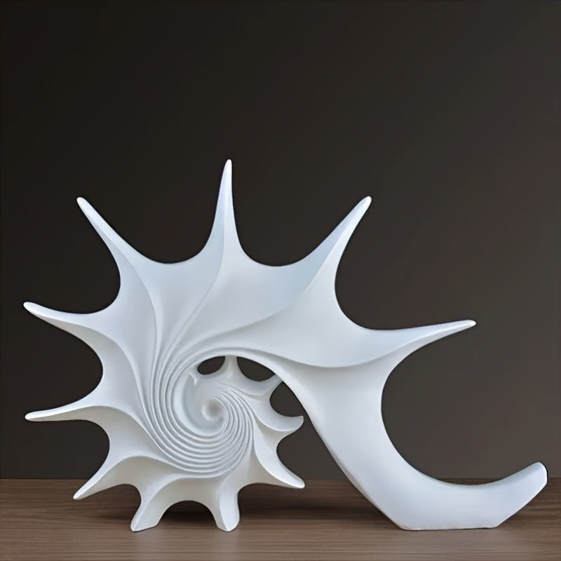 Luxurious Blue and Golden Resin Conch Sculpture - Fantasy-Inspired Home Decor for Living Room, Bookshelf, or TV Cabinet - Perfect Housewarming Gift for Holidays like Christmas, Halloween, Easter, Thanksgiving, and Hanukkah, T