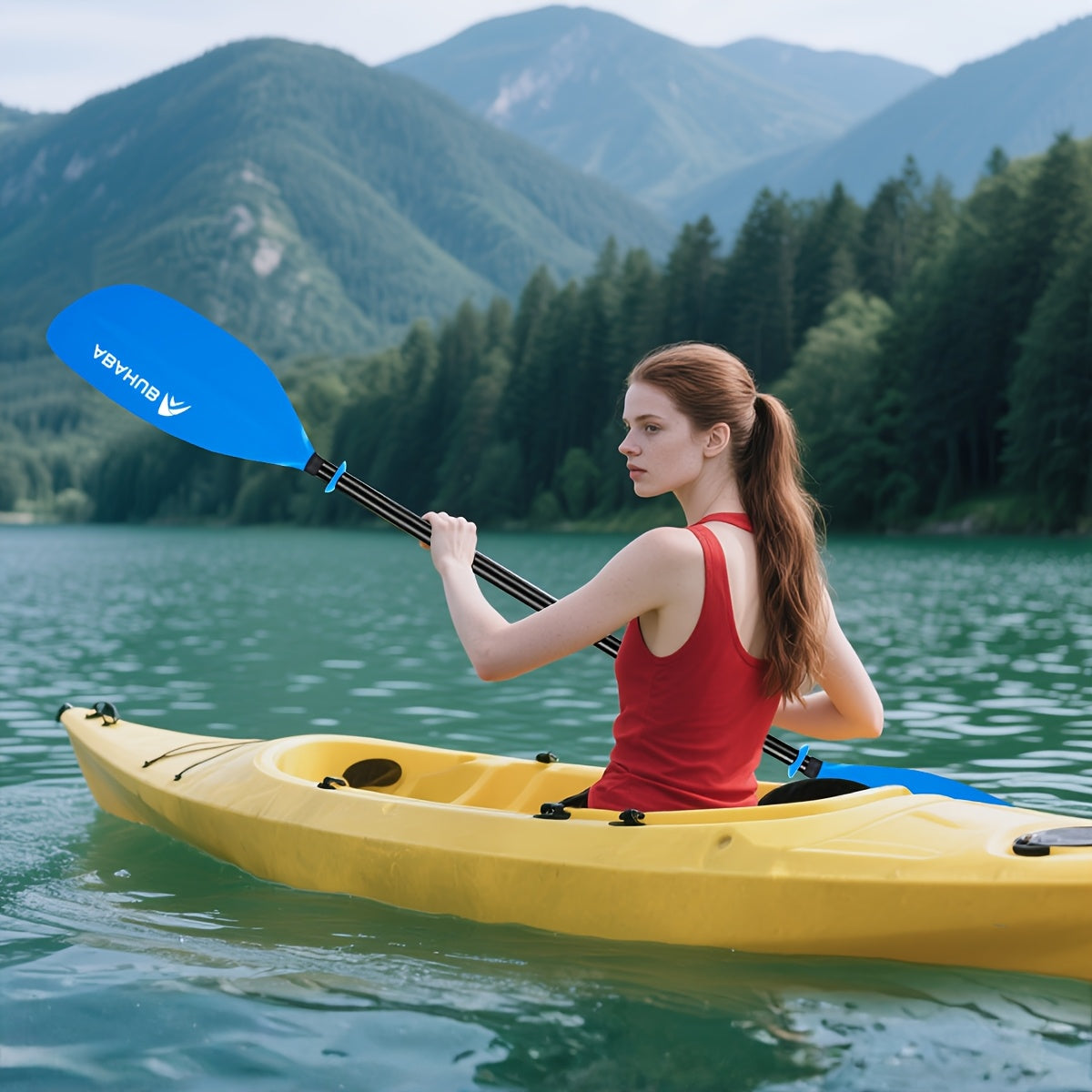 ABAHUB Low-Profile Two-Section Double Paddle Board - SKP2503, Aluminum Alloy, Mixed Colors, Ideal for Christmas, Valentine'S Day, Thanksgiving, Mother'S Day Gifts, Kayaking Accessory|Low Profile Design|Durable Kayak