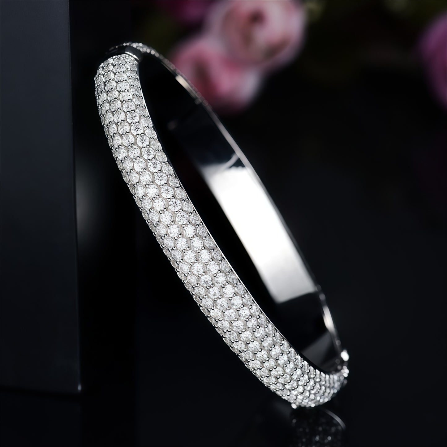 30.7g Full Moissanite Hip-hop Bracelet, D Color VVS1 Round Cut, 925 Sterling Silver High Quality Luxury Bracelet, Fashionable Trendy Items, Suitable for Daily Wear Or Music Festival, Perfect Christmas Halloween Gifts for Wome