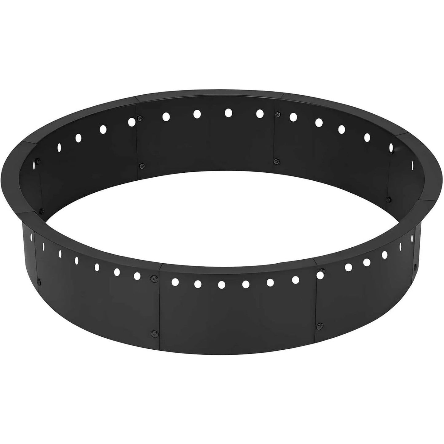 36 Inch Carbon Steel Outdoor Fire Pit with Smokeless Design and Ventilation Holes, Round Garden Campfire Ring Perfect for Burning Firewood and DIY Use
