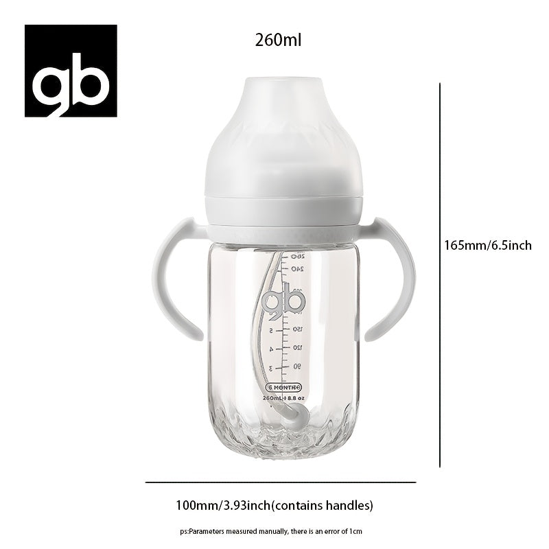 gb Platinum Series Baby Bottle - BPA-Free Glass Bottle with Simulated Breastfeeding Design, Wide-Neck for Easy Cleaning, Dishwasher & Heat Resistant, 3 Sizes (4oz/6oz/8.8oz) - Safe for, Ideal for Breastfeeding Moms & Bottle F