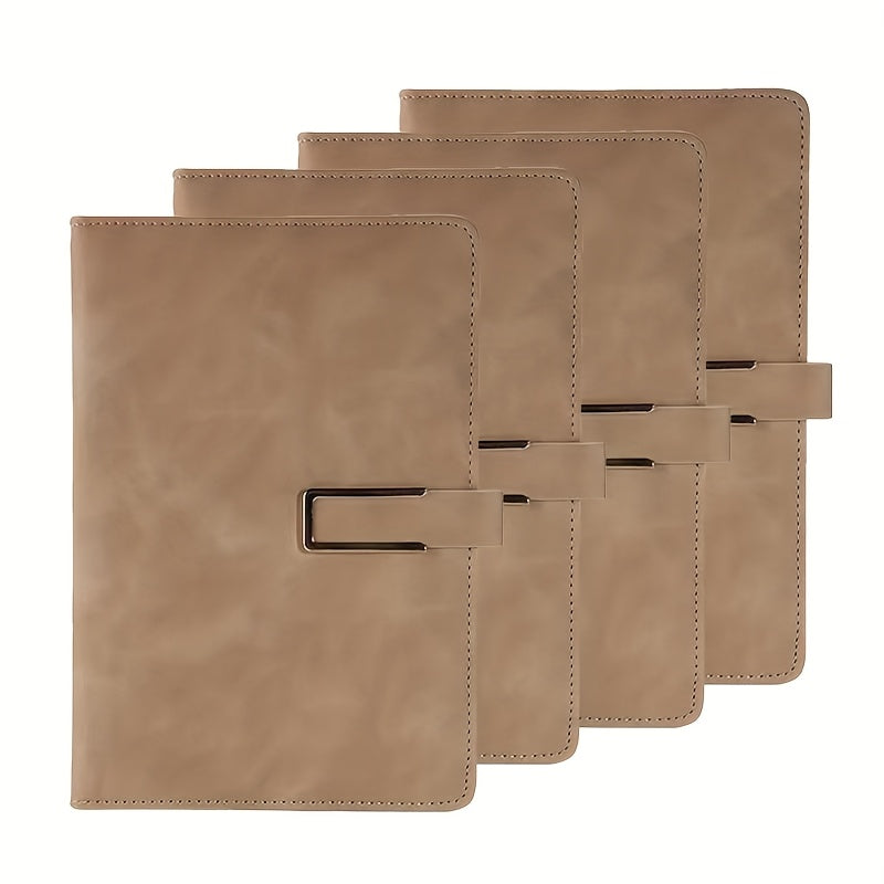 4 PACK A5/ B5 Leather Hardcover Notebook, Lined Notebook 80 GSM Thick Durable Paper for School Office Business Use, Back to School Season Supplie, Christmas Birthday Gift