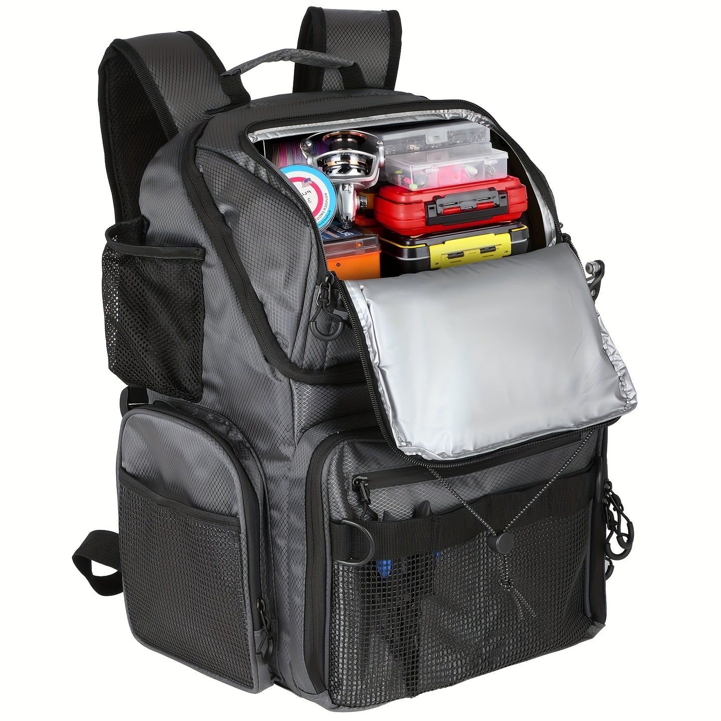 Factory Supplier Extra Large Capacity Fishing Backpack: 11.1gal With Built-in Rod Tube, For Carrying Fishing Gear & Equipment. Ideal For Fishing, Mountaineering, Hiking, And Camping.